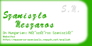 szaniszlo meszaros business card